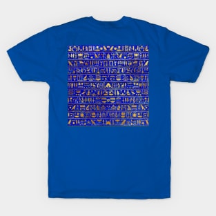 Blue Lapis and Gold Hieroglyphics Mask T-Shirt